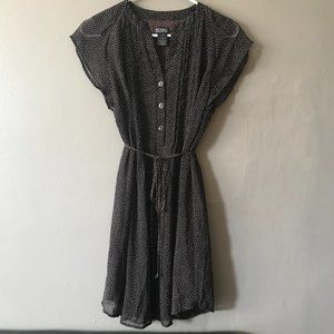 Soho Apparel LTD brown & white polka dot dress PS